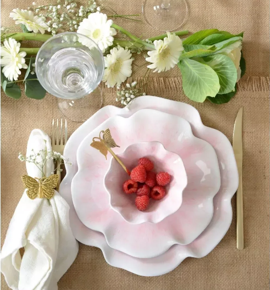 Assiette à dessert LILI  rose lot de 6