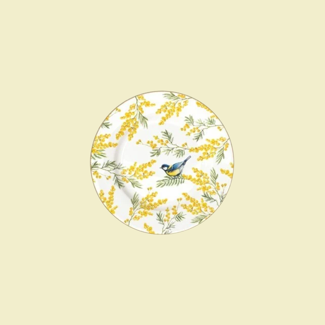 Assiette dessert en porcelaine Ø 19 cm – Mimosa Pâque