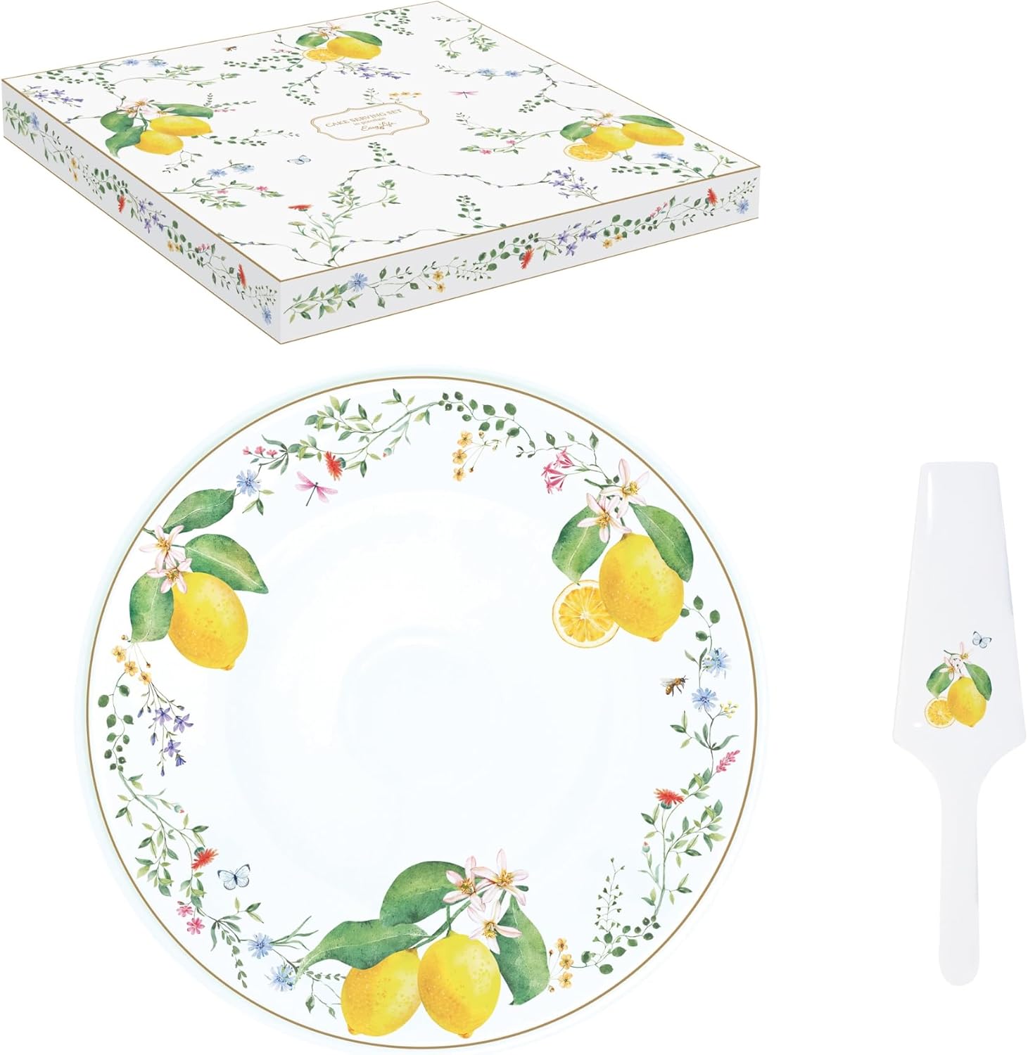 Sublimez vos desserts avec ce coffret plat à tarte de&nbsp;"Fleurs et Citrons" par Easy Life, sélectionné par Maison H Luxury.