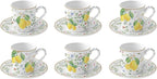 Coffret 6 tasses à café “Fleurs et Citrons”