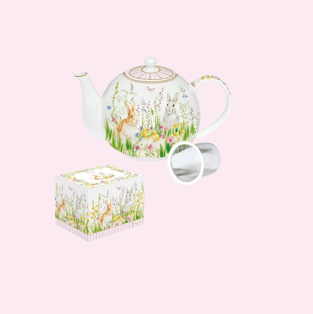 Coffret Théière 1 L avec Filtre Inox – Happy Easter Pâque