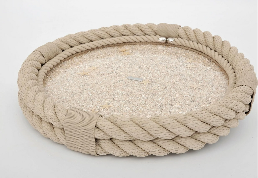 Giovanna Locatelli  Plateau Nautilus coquillage Corde tressée MAISON H LUXURY 