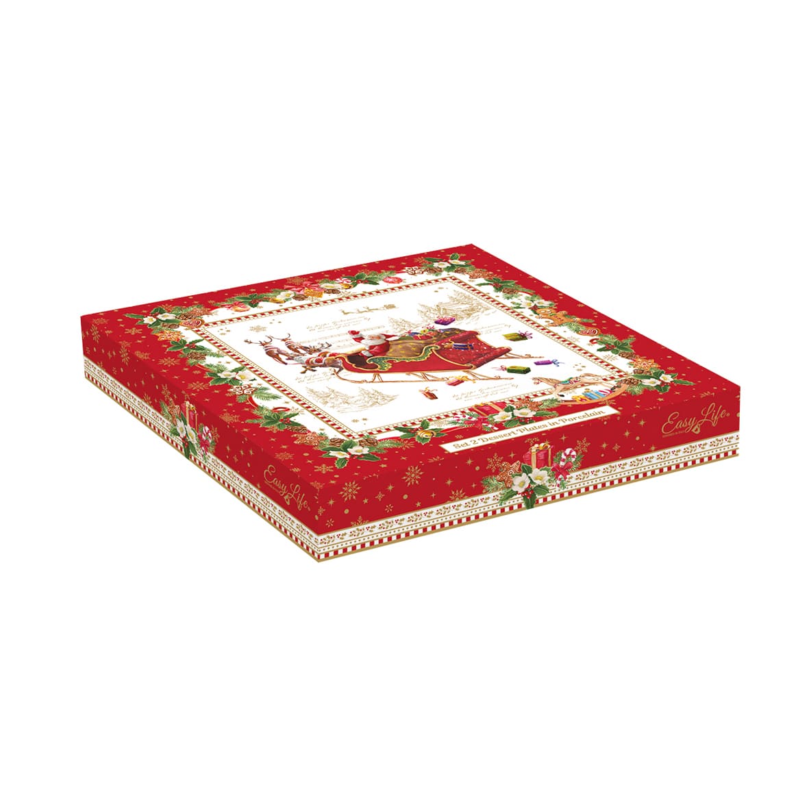 Coffret 2 assiettes étoile Noël 20 cm en porcelaine Easy Life – Maison H Luxury