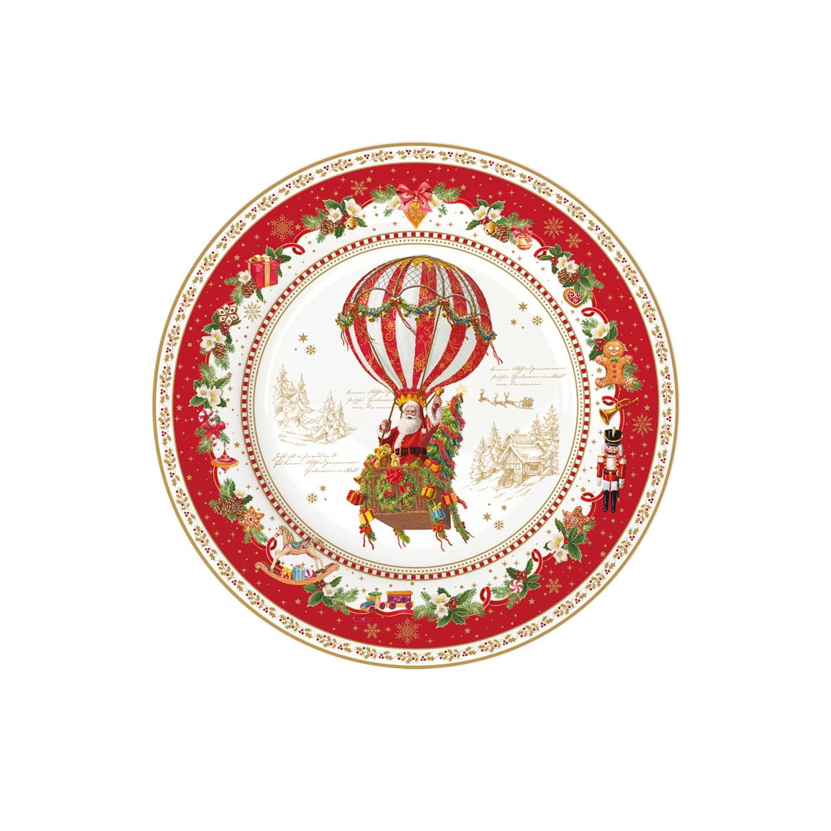 Assiette dessert Noël 19 cm en porcelaine Easy Life – Maison H Luxury