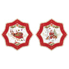 Coffret 2 assiettes étoile Noël 20 cm en porcelaine Easy Life – Maison H Luxury