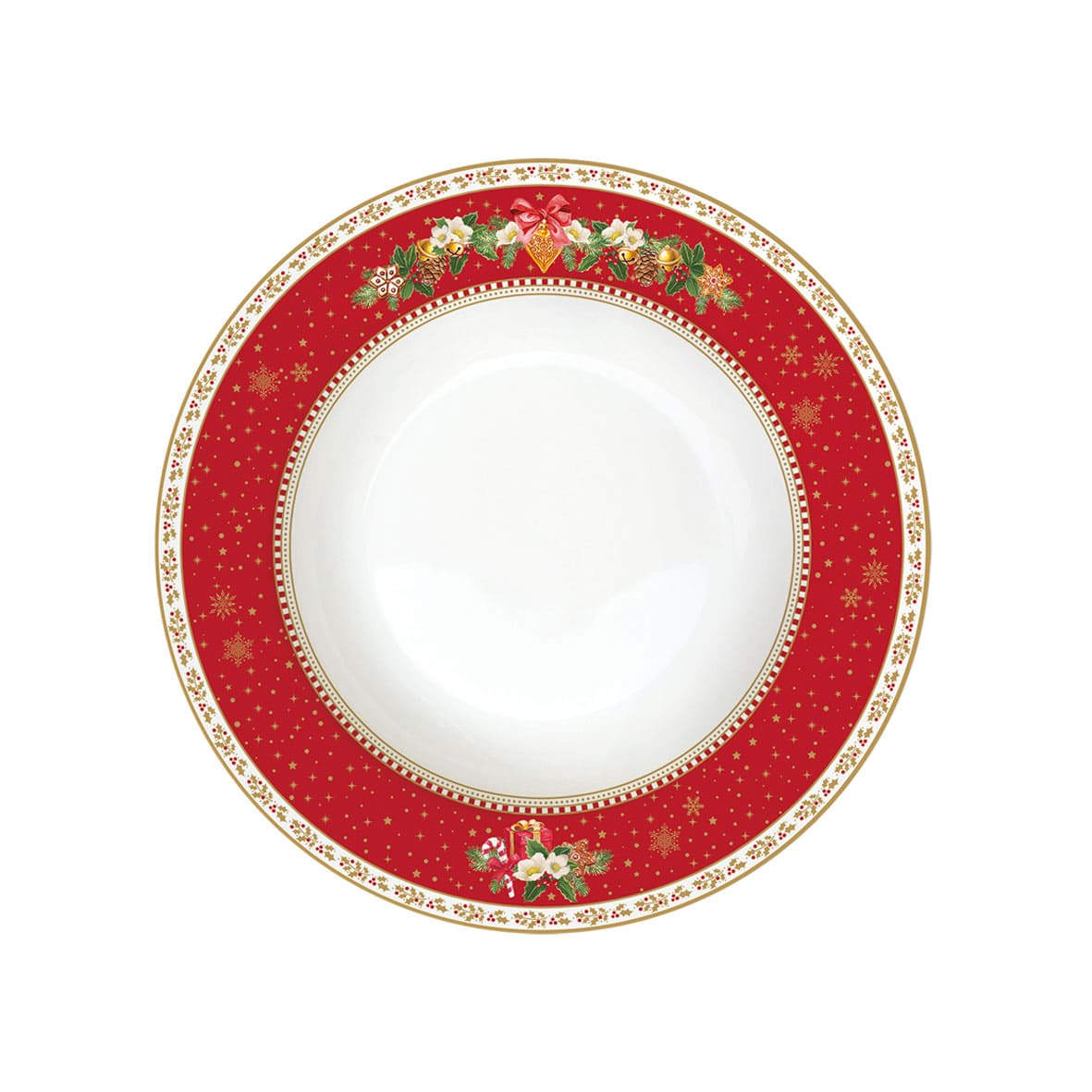 Assiette à soupe Noël 21,5 cm en porcelaine Easy Life – Maison H Luxury