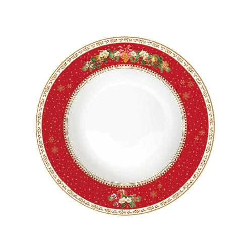 Assiette à soupe Noël 21,5 cm en porcelaine Easy Life – Maison H Luxury