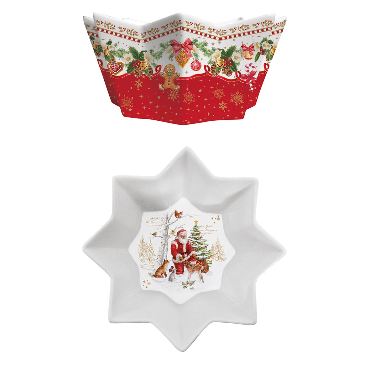 Bol étoile Ø20 cm en porcelaine Easy Life, idéal pour les fêtes. Disponible en coffret exclusif chez Maison H Luxury.