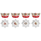 Coffret 4 Bols Étoile Noël Ø11 cm