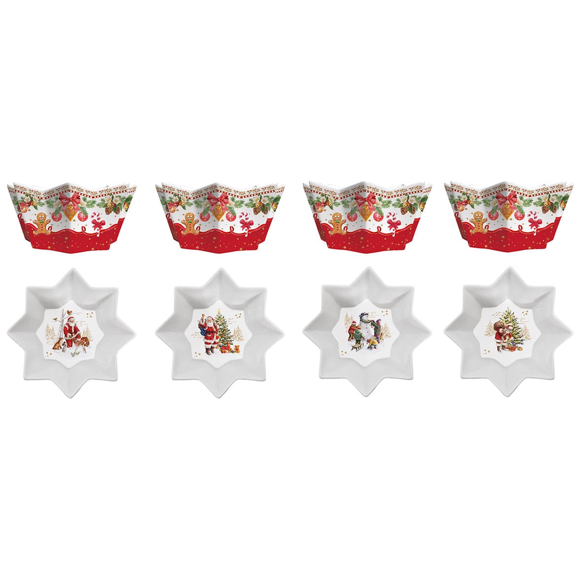 Coffret 4 Bols Étoile Noël Ø11 cm