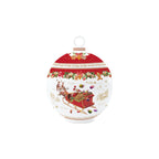 Boîte à biscuits Noël Ø15,5x12 cm en porcelaine Easy Life. Élégante et festive, à retrouver dans la collection Maison H Luxury.