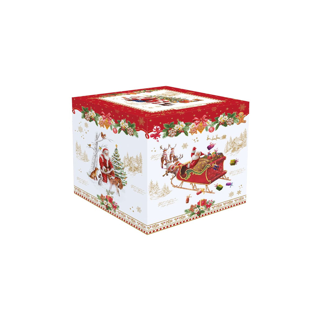 Boîte à biscuits Noël Ø15,5x12 cm en porcelaine Easy Life. Élégante et festive, à retrouver dans la collection Maison H Luxury.
