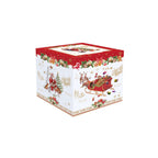 Boîte à biscuits Noël Ø15,5x12 cm en porcelaine Easy Life. Élégante et festive, à retrouver dans la collection Maison H Luxury.
