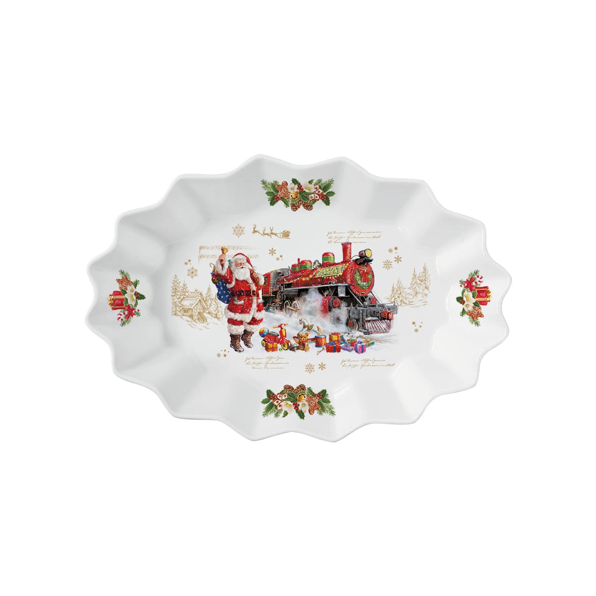 Plat ovale étoile 30x20,5x5 cm en porcelaine Easy Life. Élégant et festif, à découvrir chez Maison H Luxury.