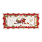 Plat à cake 40x18 cm en porcelaine Easy Life, design festif pour Noël. Coffret élégant à retrouver chez Maison H Luxury.