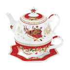 Théière égoïste Noël 45 cl en porcelaine Easy Life. Coffret cadeau raffiné disponible chez Maison H Luxury.