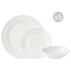 Service assiettes, Set vaisselle, 18 pièces, Tiffany, Porcelaine, Easy Life, Assiettes plates, Assiettes creuses, Assiettes dessert, Ø26 cm, Ø20 cm, Ø19 cm, Vaisselle, Blanc, Maison H Luxury, Élégance, Luxe, Made in Italy, Collection Tiffany, Art de la table, Vaisselle blanche
