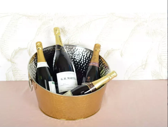 Seau à champagne doré martelé 38cm