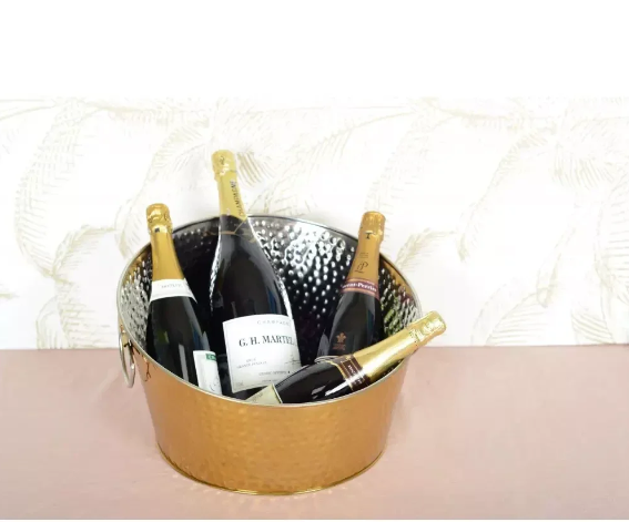 Seau à champagne doré martelé 38cm