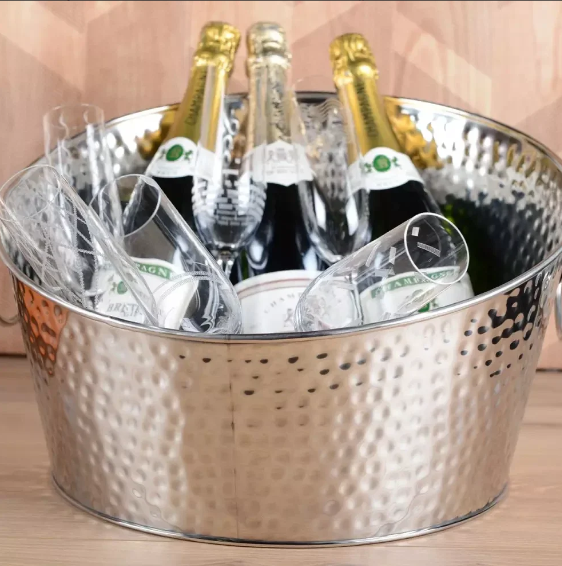 Seau à champagne martelé 25x40x40cm-