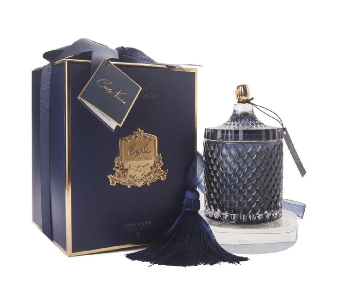 Bougie Art Déco Grand Navy & Gold - Eau de Vie