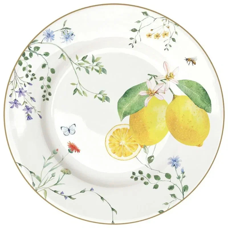 Assiette creuse “Fleurs et Citrons” Ø19 cm
