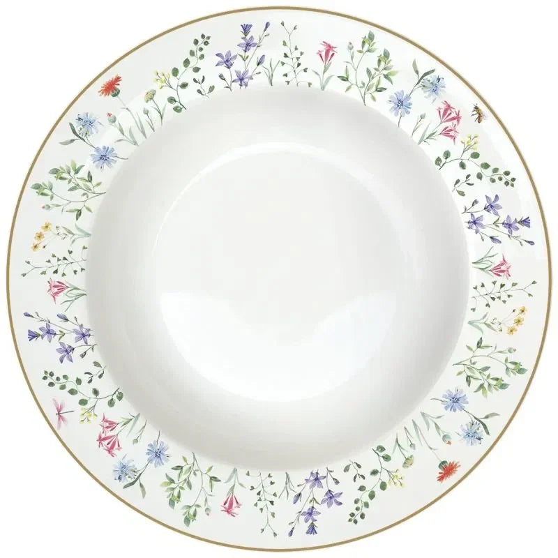 Assiette creuse “Fleurs et Citrons” Ø21,5 cm