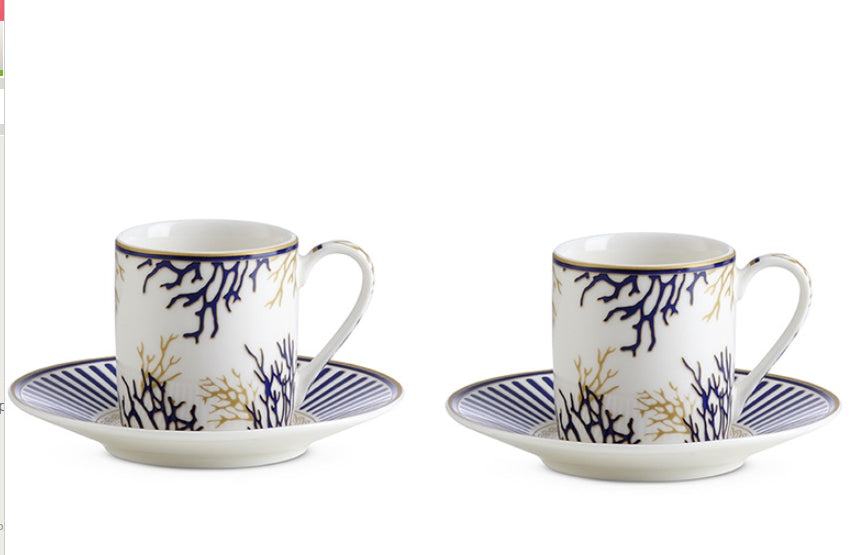 Lot de 2 tasses à expresso avec soucoupe CORALLO