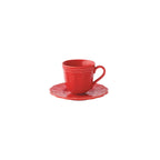 Tasse à café avec soucoupe “Elite” Porcelaine Rouge et blanc
