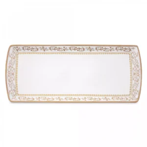 plat à cake golden 35x15 cm italian porcelain