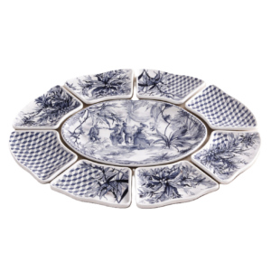 plat apéritif 7 pièces 60x50cm en mélamine versailles