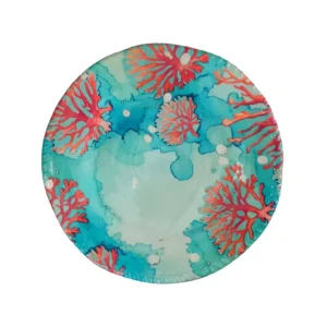 assiette plate 28cm en mélamine corail