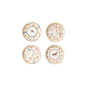 Set 4 mini vide-poches ronds en porcelaine de haute qualité. En boîte cadeau. Ø 10