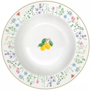 assiettes creuses fleurs et citron