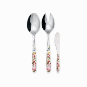 Lot de 3 avec manche porcelaine Chant des roses