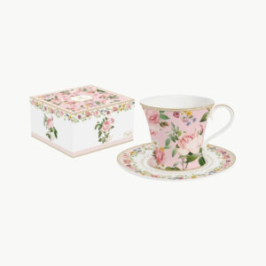 Tasse petit-déjeuner avec soucoupe 350 ml Chant des roses