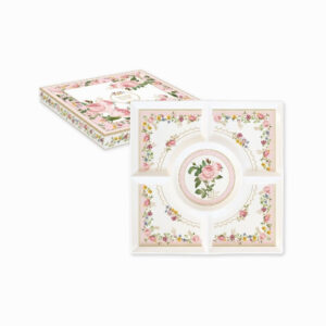 Plat apéritif à compartiments 25 x 25 cm Chant des roses