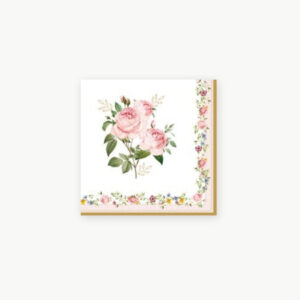 Paquet de 20 serviettes en papier 33x33 cm Chant des roses