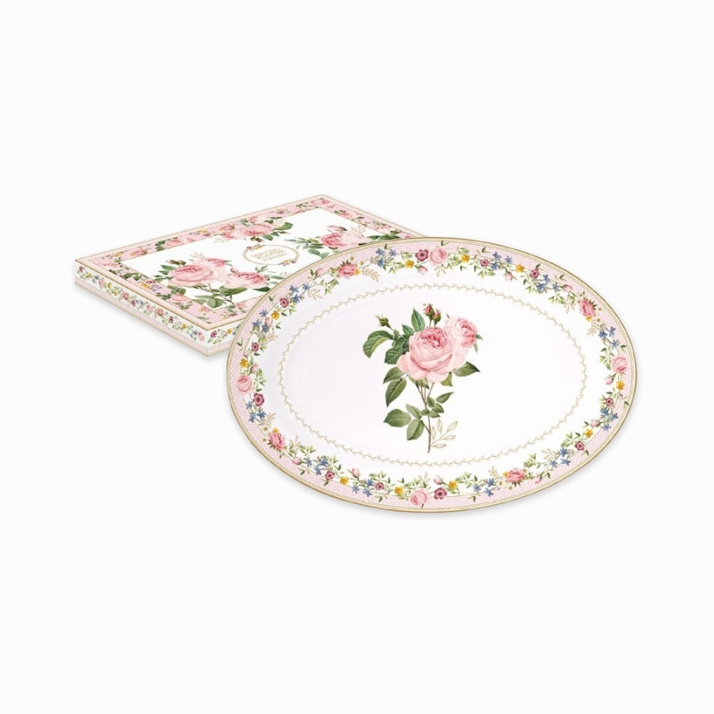 Plat de service rectangulaire 35 x 23,5 cm Chant des roses Plat de service rectangulaire 35 x 23,5 cm Chant des roses