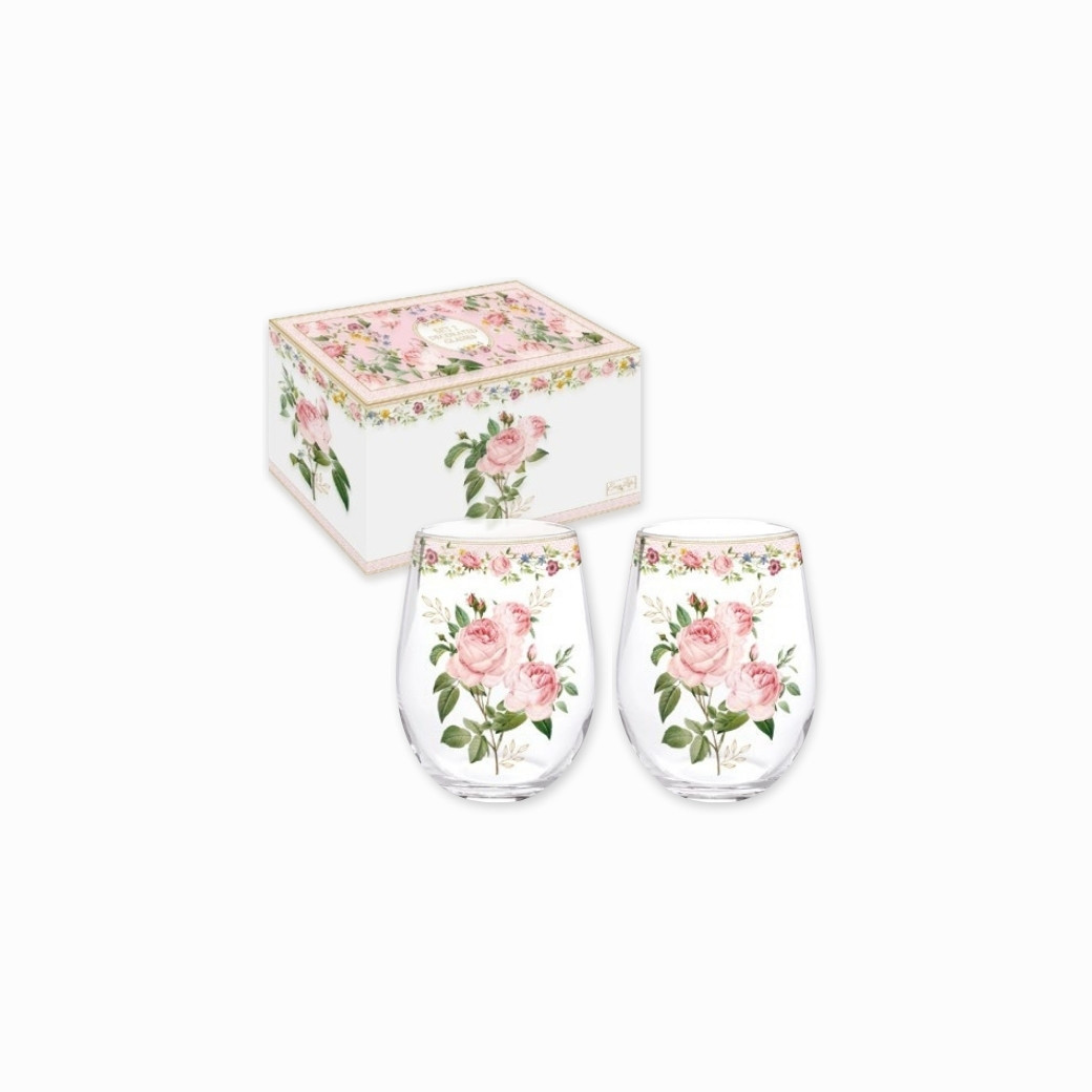 Lot de 2 verres décorés 500 ml Chant des roses Lot de 2 verres décorés 500 ml Chant des roses