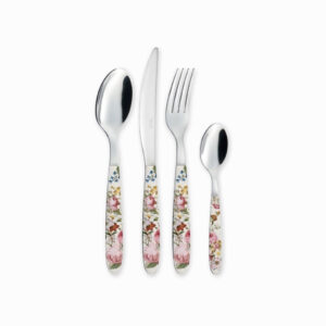 Lot de 4 USTENCILE avec manche porcelaine Chant des roses