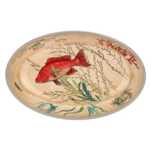 sea life set 2 fonds ovales 24x15 cm, mélamine