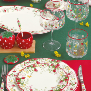 Assiettes plates 28 cm Jardin des fraises