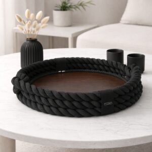 Plateau rond avec poignées croisées Ø45xh10cm signé Giovanna Locatelli