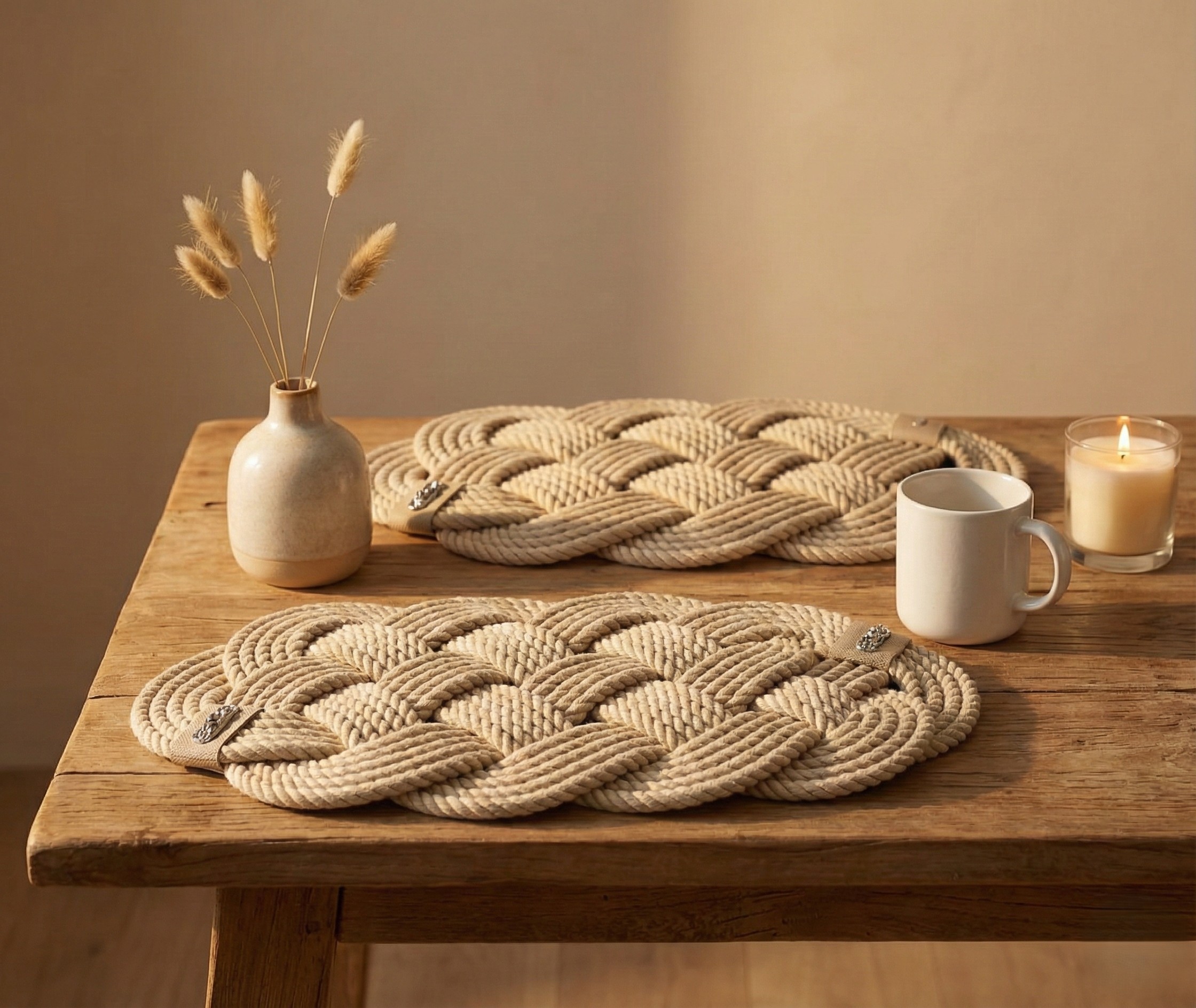 napperon tressé en 62x37cm signé giovanna locatelli napperon tressé en 62x37cm signé giovanna locatelli