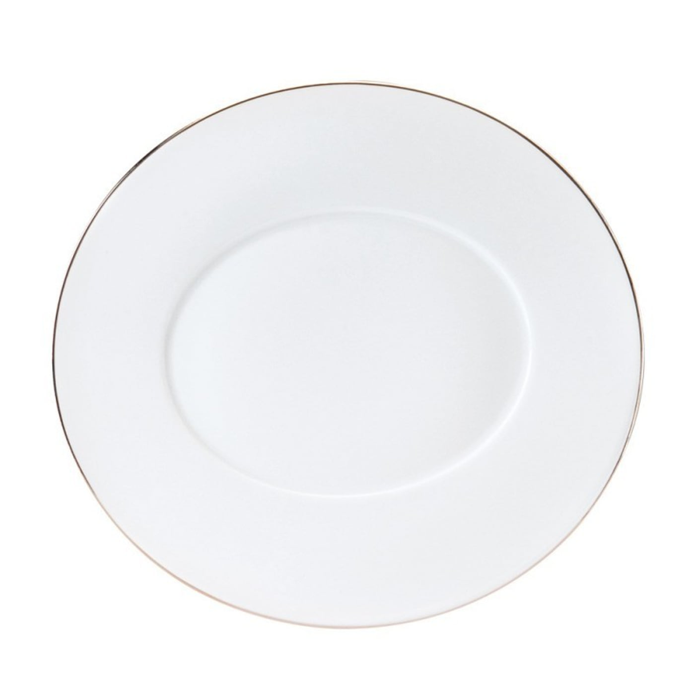Assiette à dessert Épure Platine Deshoulières — blanc et filet platine