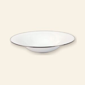 Assiette creuse calotte Épure Platine Deshoulières 21,5 × 20 cm — porcelaine de Limoges, design minimaliste Épure Platine