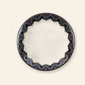 Assiette creuse calotte Dhara bleu Deshoulières Ø 21 cm — porcelaine de Limoges, décor oriental Dhara bleu