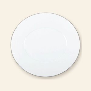 Assiette de présentation Épure Platine Deshoulières 33 × 31 cm — porcelaine de Limoges, design minimaliste Épure Platine