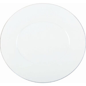 Assiette plate Épure Platine Deshoulières 29 × 27 cm — porcelaine de Limoges, design minimaliste Épure Platine
